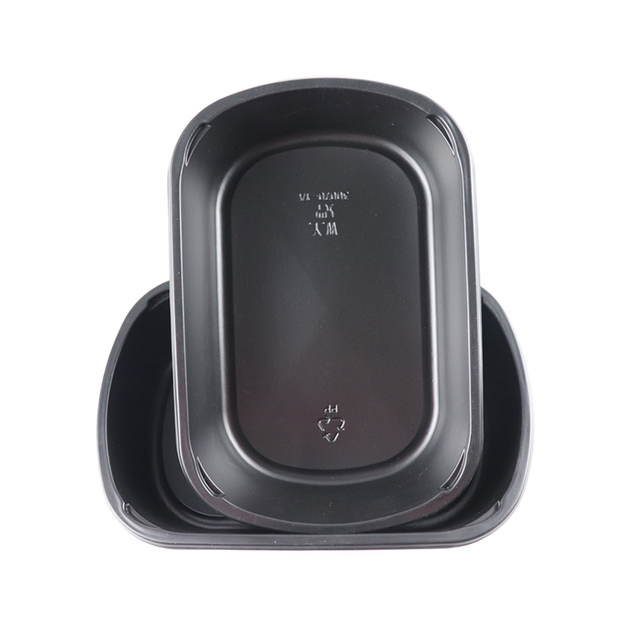 Bandeja de delicatessen de plástico desechable para microondas de PP con forma ovalada de 2100ml