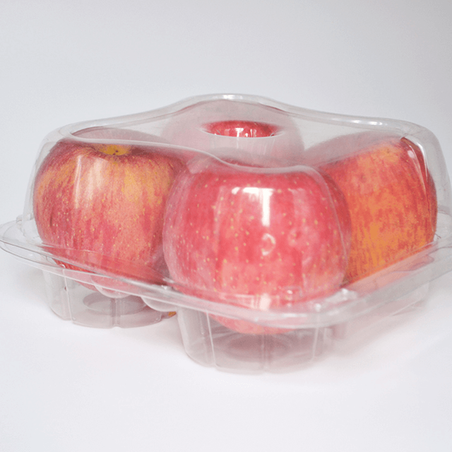 Caja plástica disponible de la comida de la cubierta de empaquetado de la panadería de la fruta de 4 pedazos