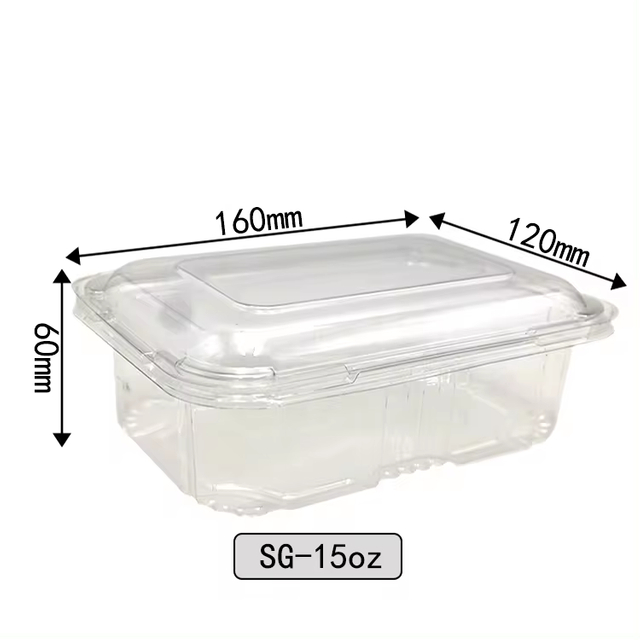 Caja plástica disponible para llevar de la panadería de la cubierta del acondicionamiento de los alimentos 15OZ y caja de la fruta