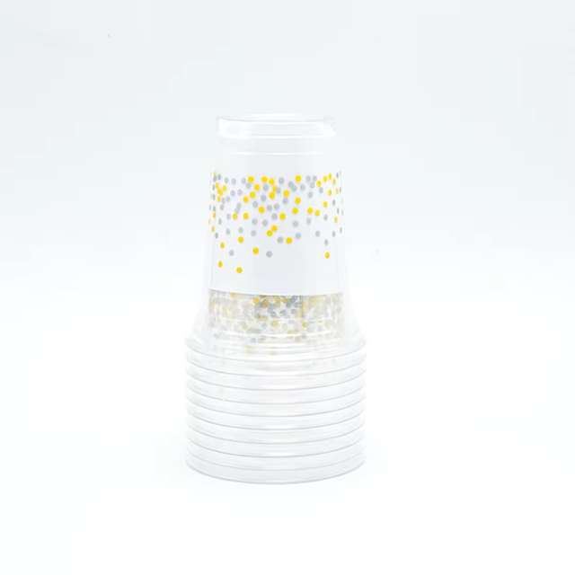  Taza de plástico desechable para beber en frío, 8 oz, 16 oz, 32 oz, vasos desechables de plástico transparente con impresión de vasos de plástico para bebidas calientes